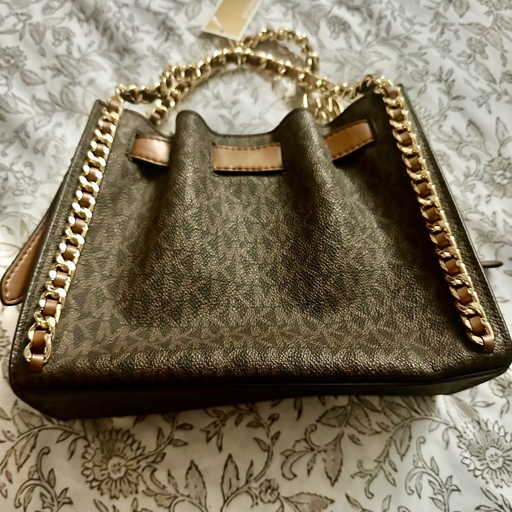 Michael Kors Brown and Gold Chain Bag